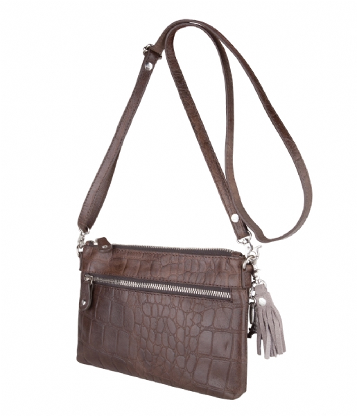 LouLou Essentiels  Vintage Croco Pouch taupe